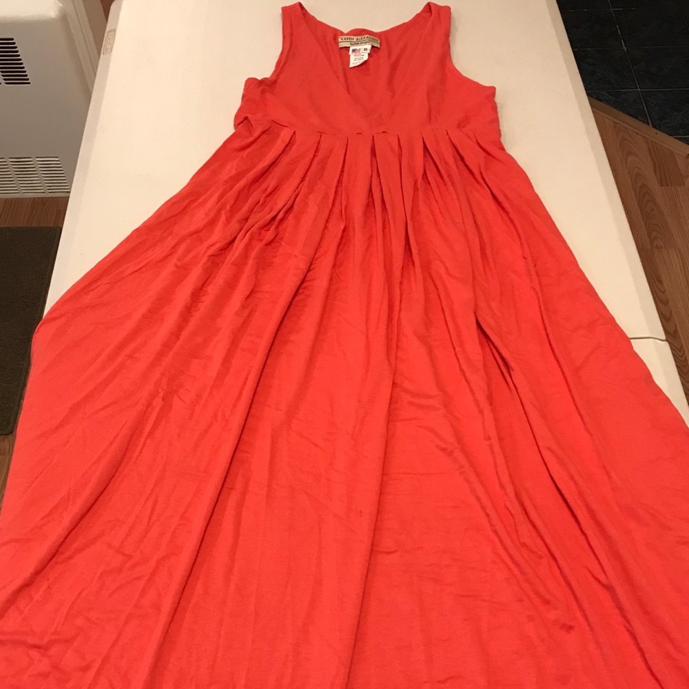 Boston Proper Coral Comfy Maxi Dress 10